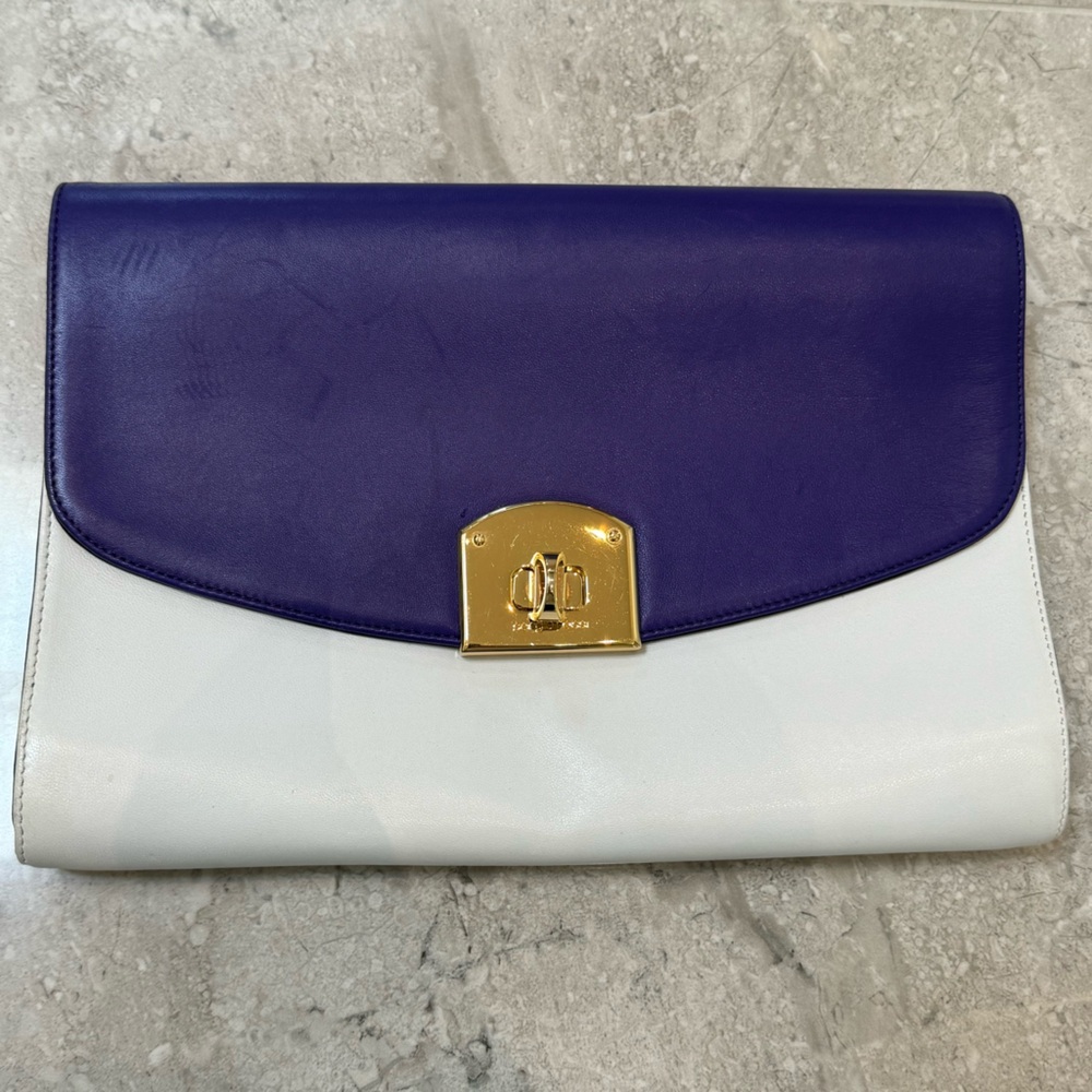 Sergio Rossi Purple and White Clutch